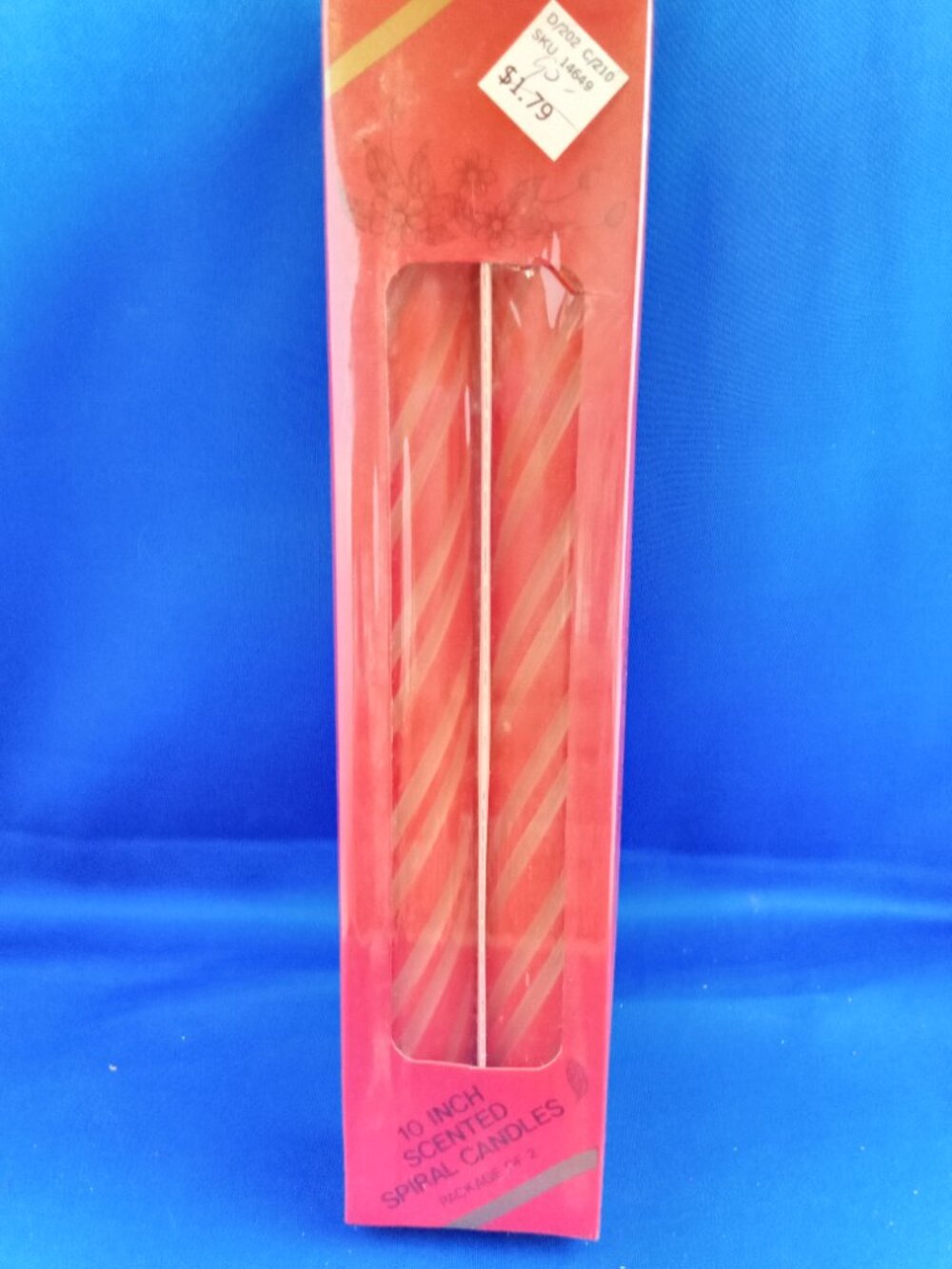 Vintage spiral peppermint striped taper candles NIB Woolworths